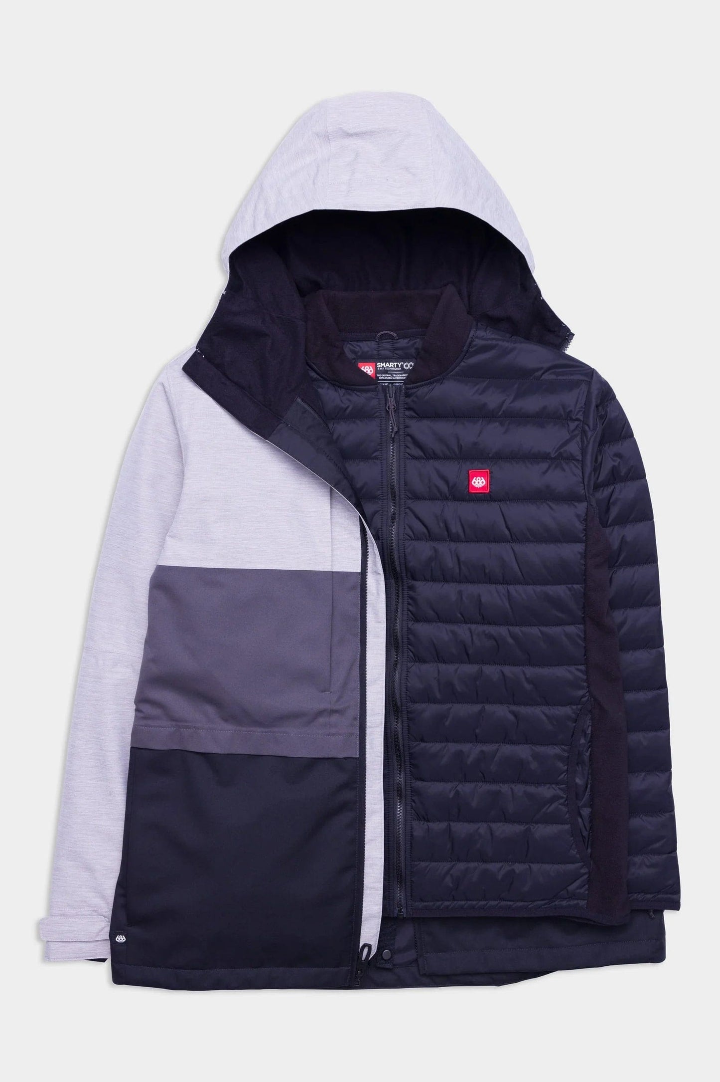 686 M / GREY Heather 686 Mens Smarty 3 in 1 Form Jacket With Removable Puff Jacket