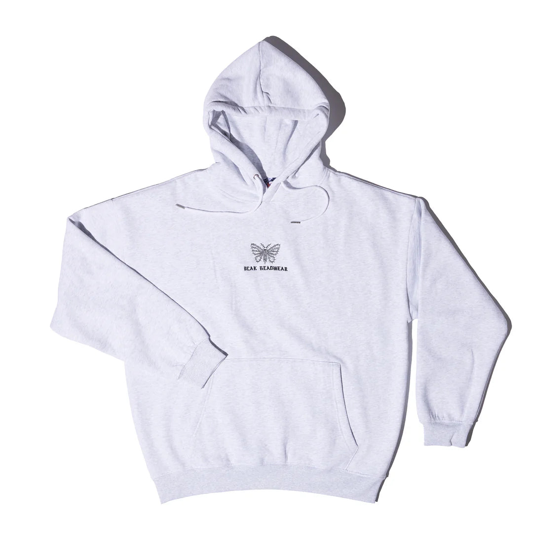 Blak Death Moth Hoodie grey