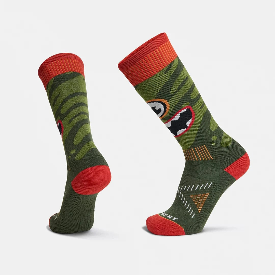 LE BENT S / Kombu Green Le Bent Kids Monster Party Light Cushion Snow Sock