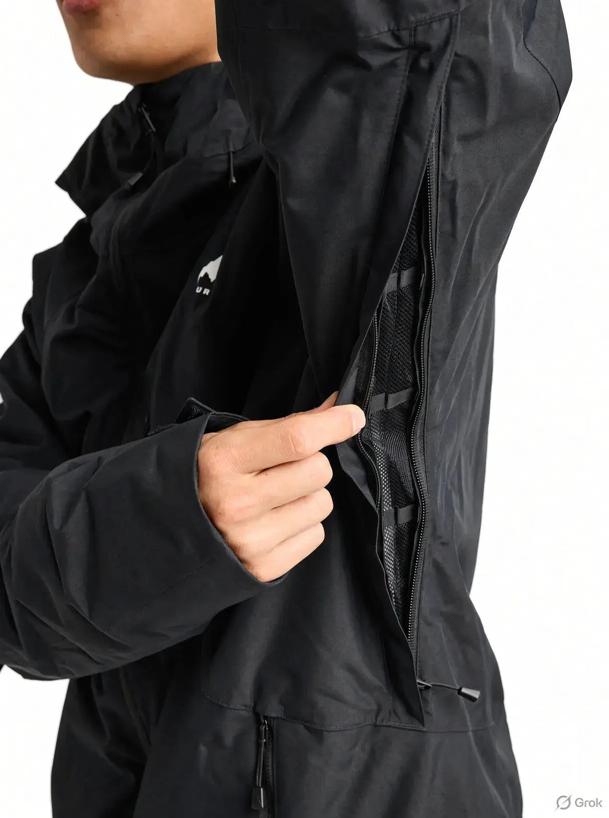 Burton Mens Reserve 2L Insulated Jacket black underarm vent detail