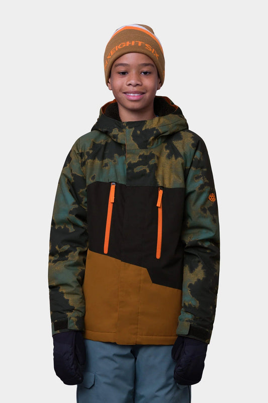 686 M / GREEN 686 Boys Geo Snow Jacket. check photo