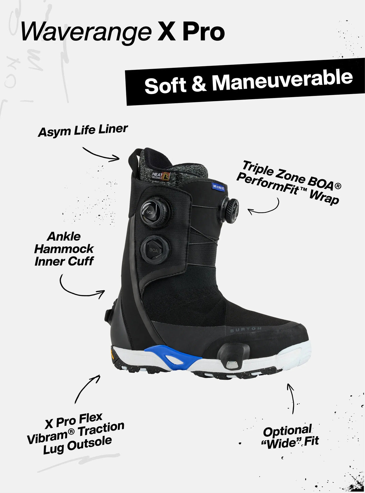 Burton Mens Waverange X Pro Step On Snowboard Boots