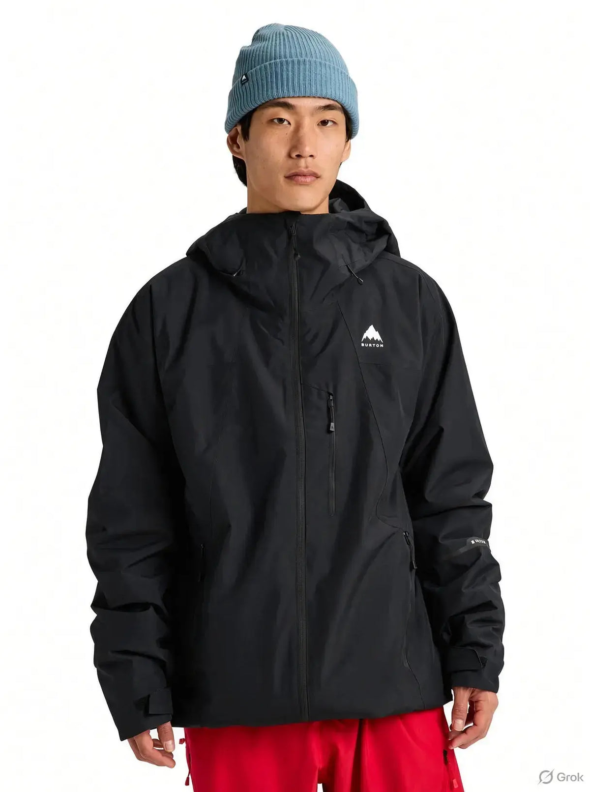 Burton Mens Reserve 2L Insulated Jacket black front worn with beanie