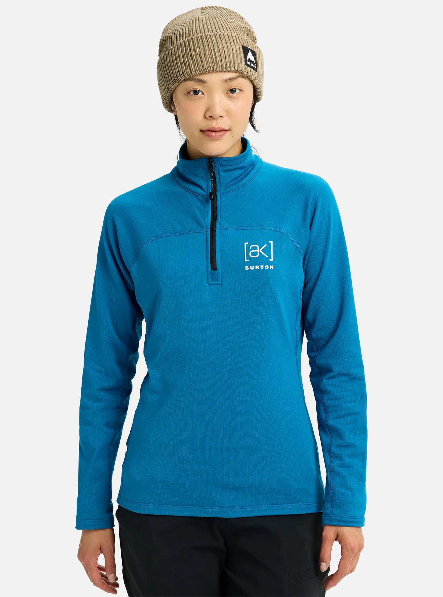 AK L / BLUE Burton AK Helium Womens Half Zip Fleece