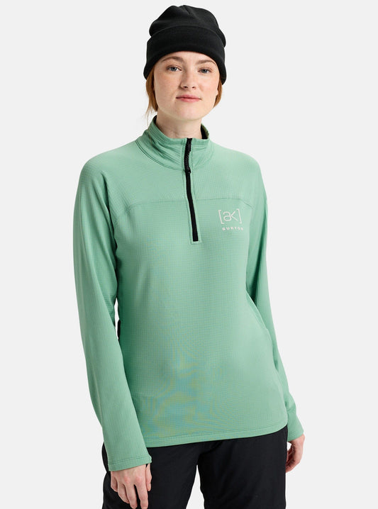 AK L / SOFT SAGE Burton AK Helium Womens Half Zip Fleece