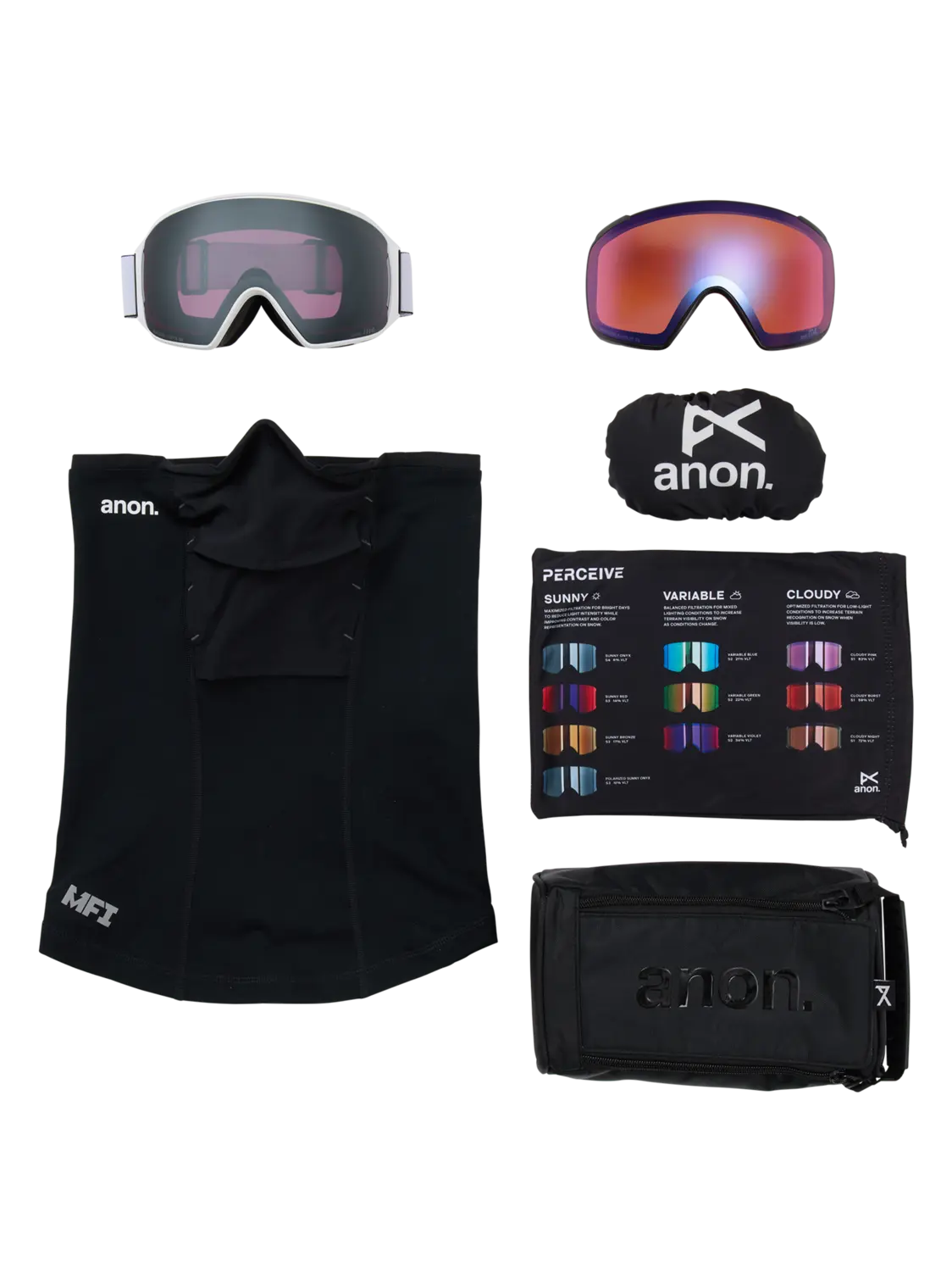 Anon Nesa Goggles Low Bridge + Bonus Lens + MFI Face Mask