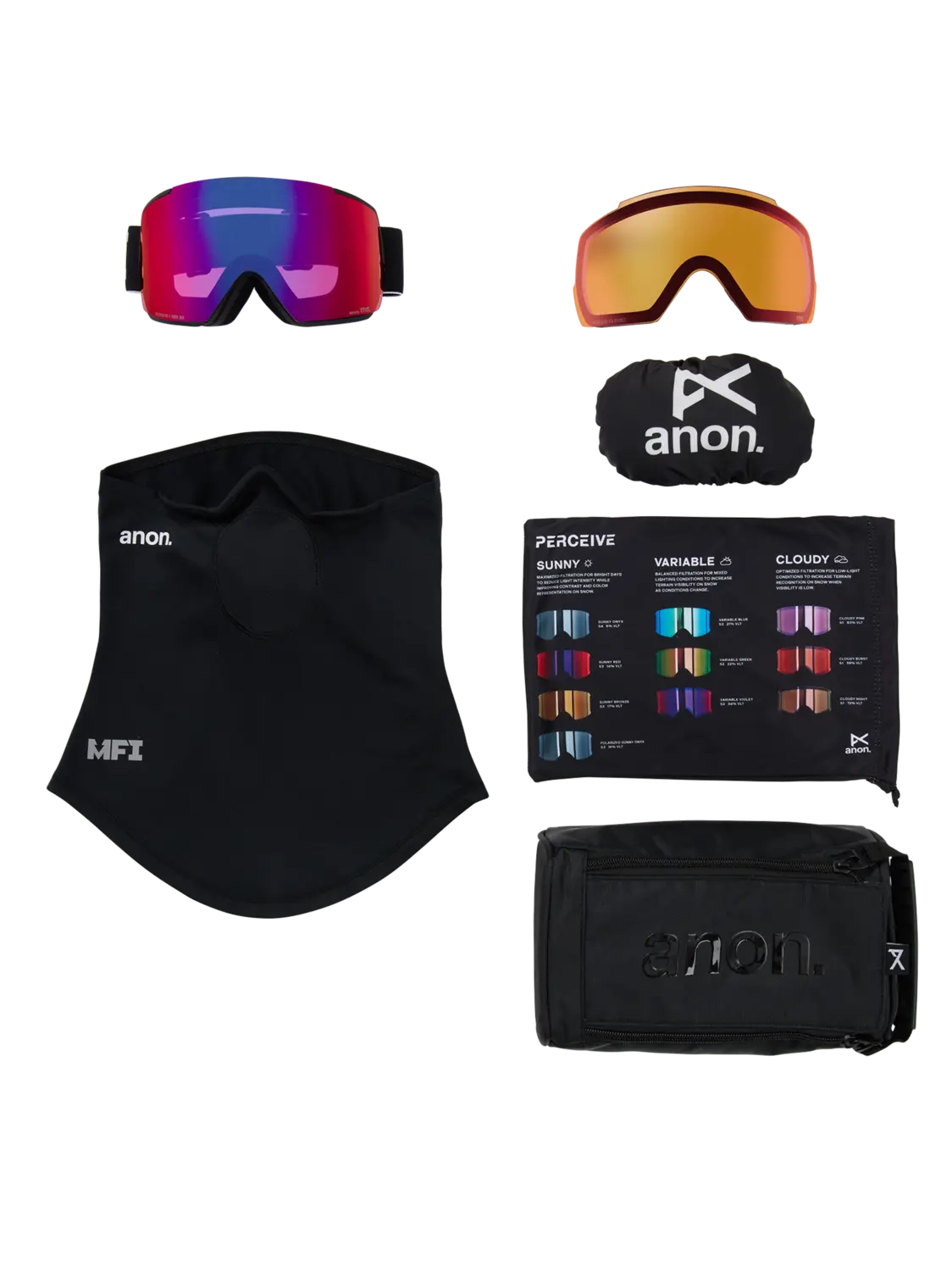 Anon M5 Goggles Low Bridge + Bonus Lens + MFI Face Mask