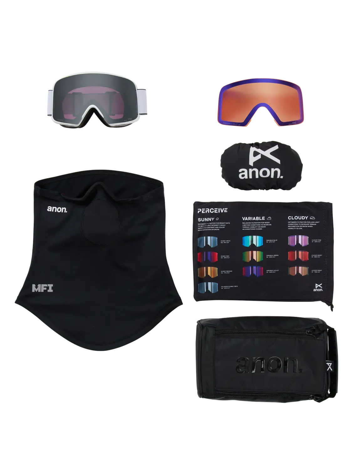 Anon M6 Goggles Low Bridge + Bonus Lens + MFI Face Mask