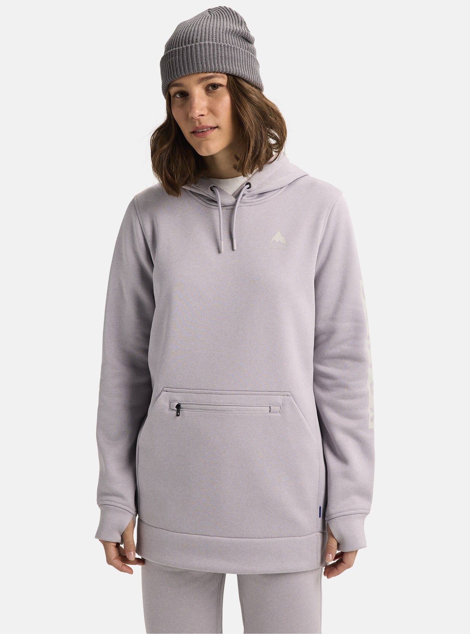 BURTON L / Washed Lavender Heather Burton Womens Oak Long Pullover Hoodie