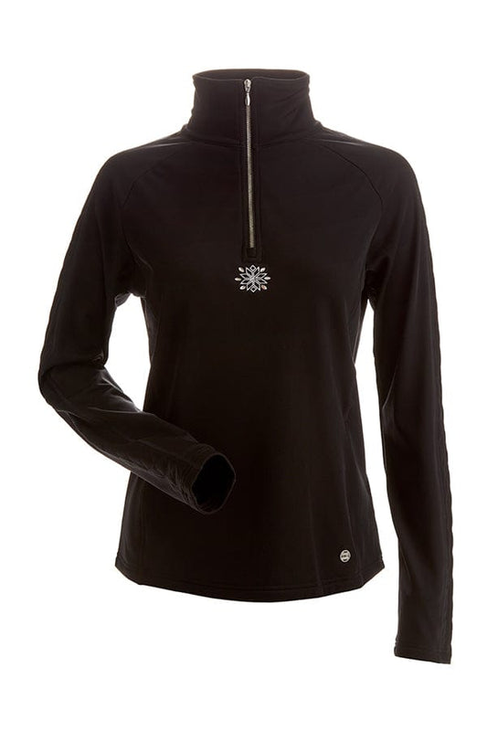NILS S / BLACK Nils 1/4 Zip Knit Ladies Sweater Top
