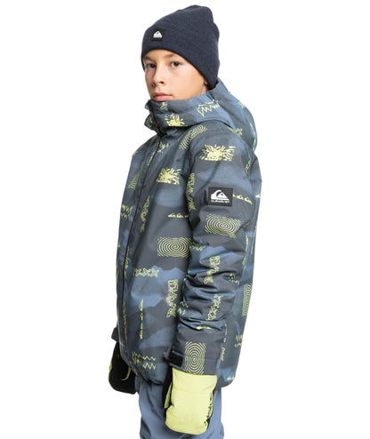 QUIKSILVER XS / FLINT STONE Quiksilver Mission Printed Youth Jacket Flint Stone