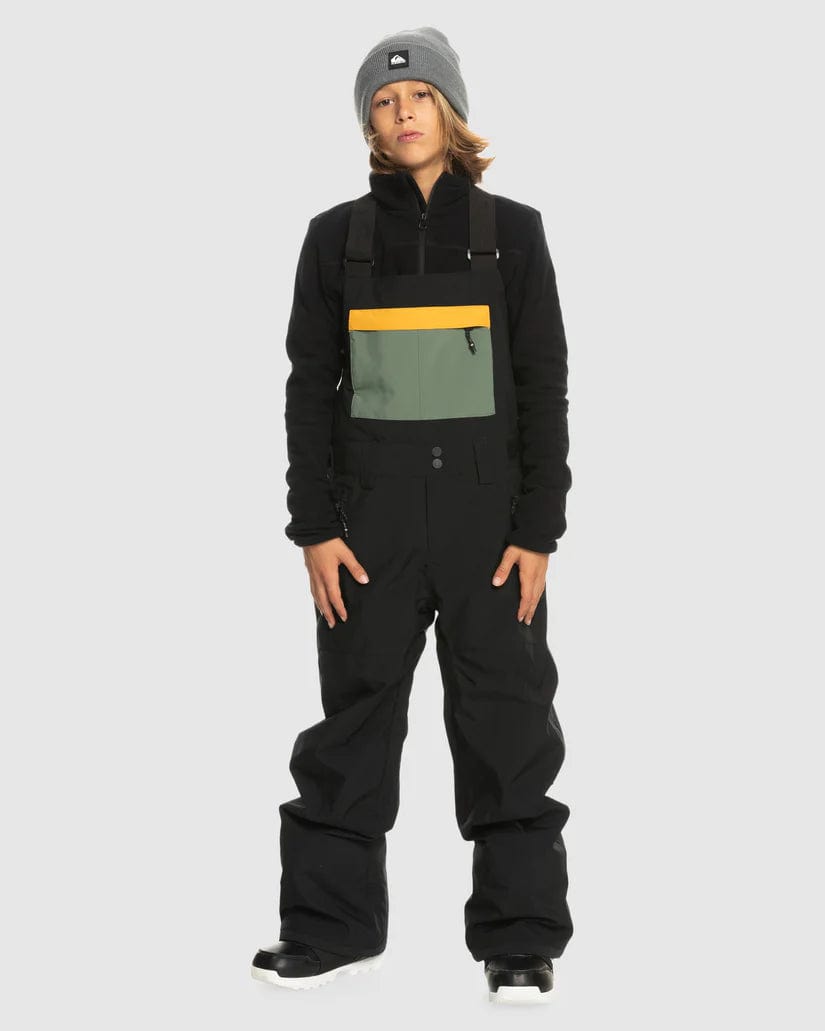 QUIKSILVER XS / BLACK Quiksilver Mash Up Youth Snow Bib Pant