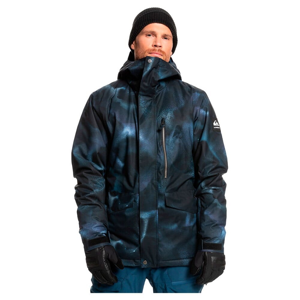 QUIKSILVER XS / BLUE PRINT Quiksilver Mission Printed Mens Snow Jacket