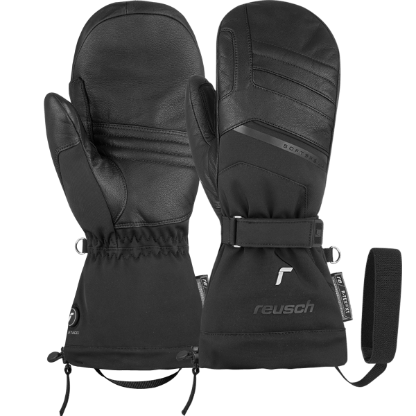 REUSCH Reusch Heated Mitten Black includes Batteries