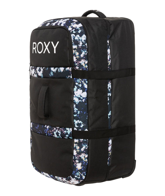 ROXY BLACK FLOWERS Roxy Long Haul Travel Wheelie Bag