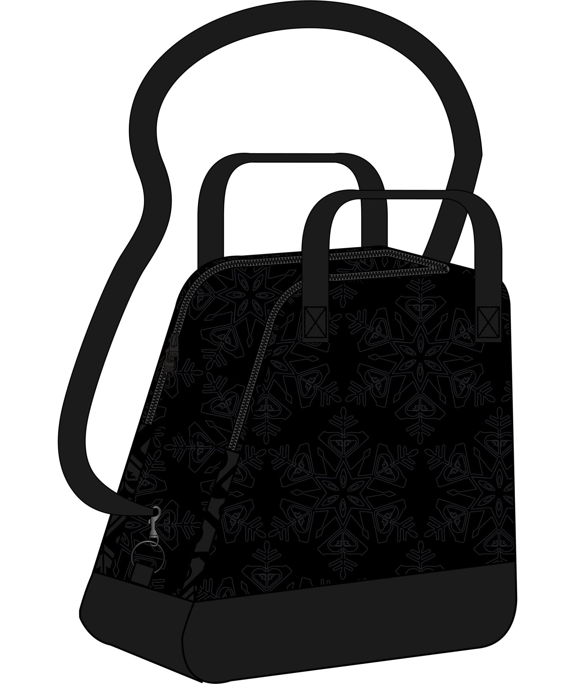 ROXY BLACK SNOWFLAKE EMBOSS ROXY NORTHA BOOT BAG EMBOSSED SNOWFLKE
