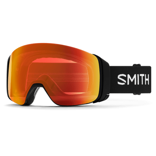 SMITH Black Red Smith 4D Mag Snow Goggle Asian Fit - Low Bridge Bonus Lens