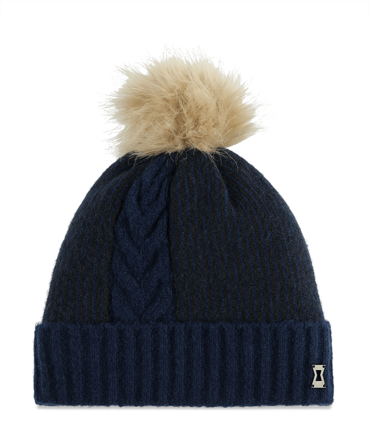 SPYDER NAVY Spyder Plait Pom Hat Navy