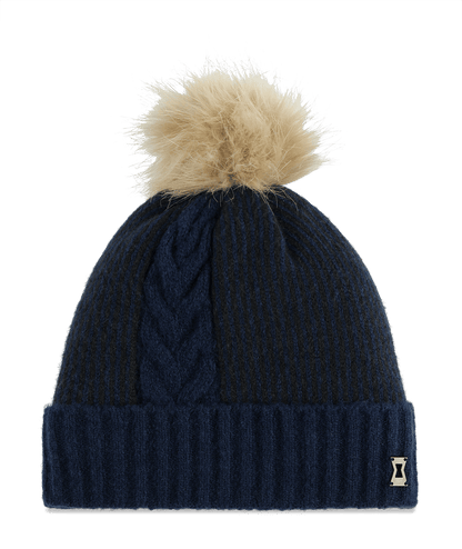 SPYDER NAVY Spyder Plait Pom Hat Navy